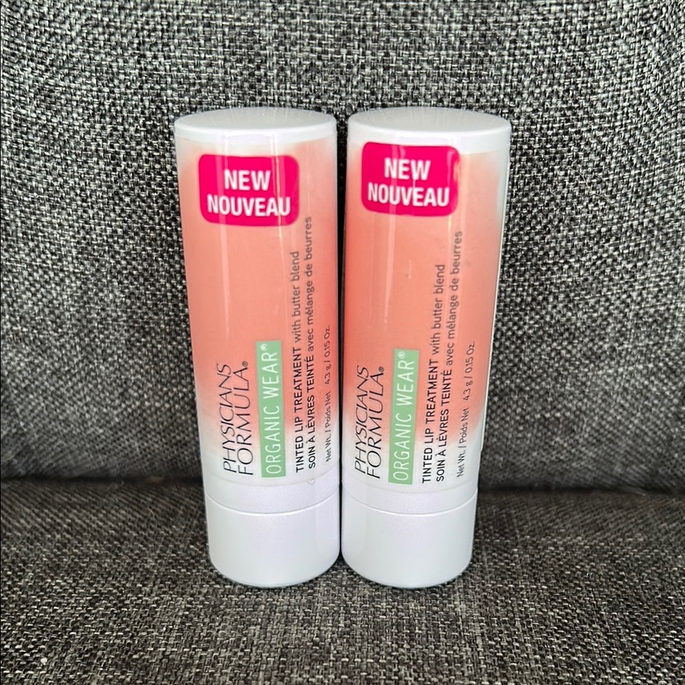 NEW bundle of two Physicians Formula Organic Wear Tinted Lip Treatment